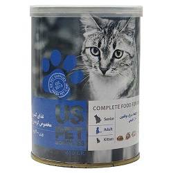 US PET کنسرو خوراک گربه بالغ 400 گرم(گوساله.بوقلمون.مرغ)